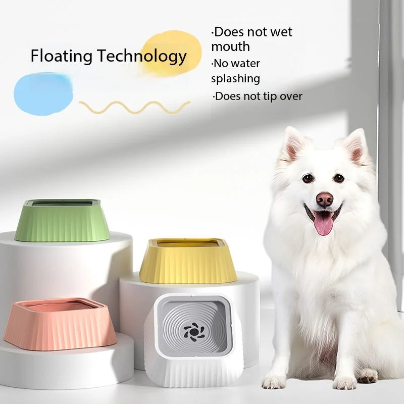 Pet Water Bowl – Dry Mouth, Dog Water Bowl with Splash Guard, Floating Bowl, Large Capacity, Automatic Water Dispenser